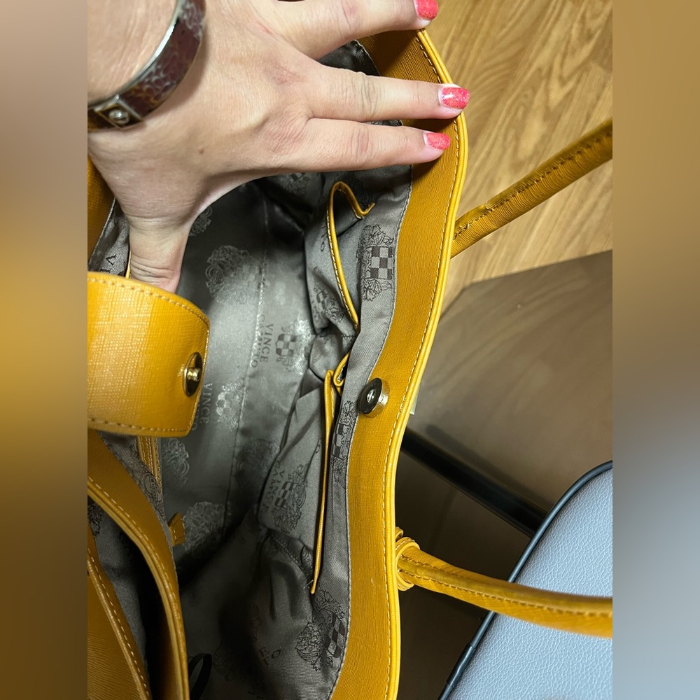 Vince Camuto Yellow Leather Tote Bag - Picture 8 of 10